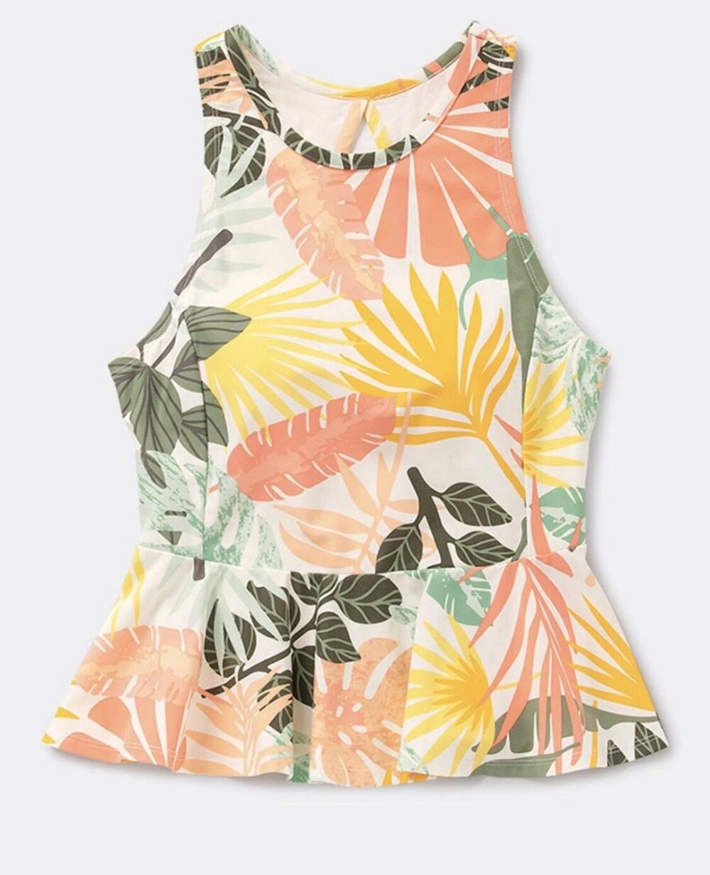 Matilda Jane Women Tropical Flowers Swimsuit Top Size Small NWOT